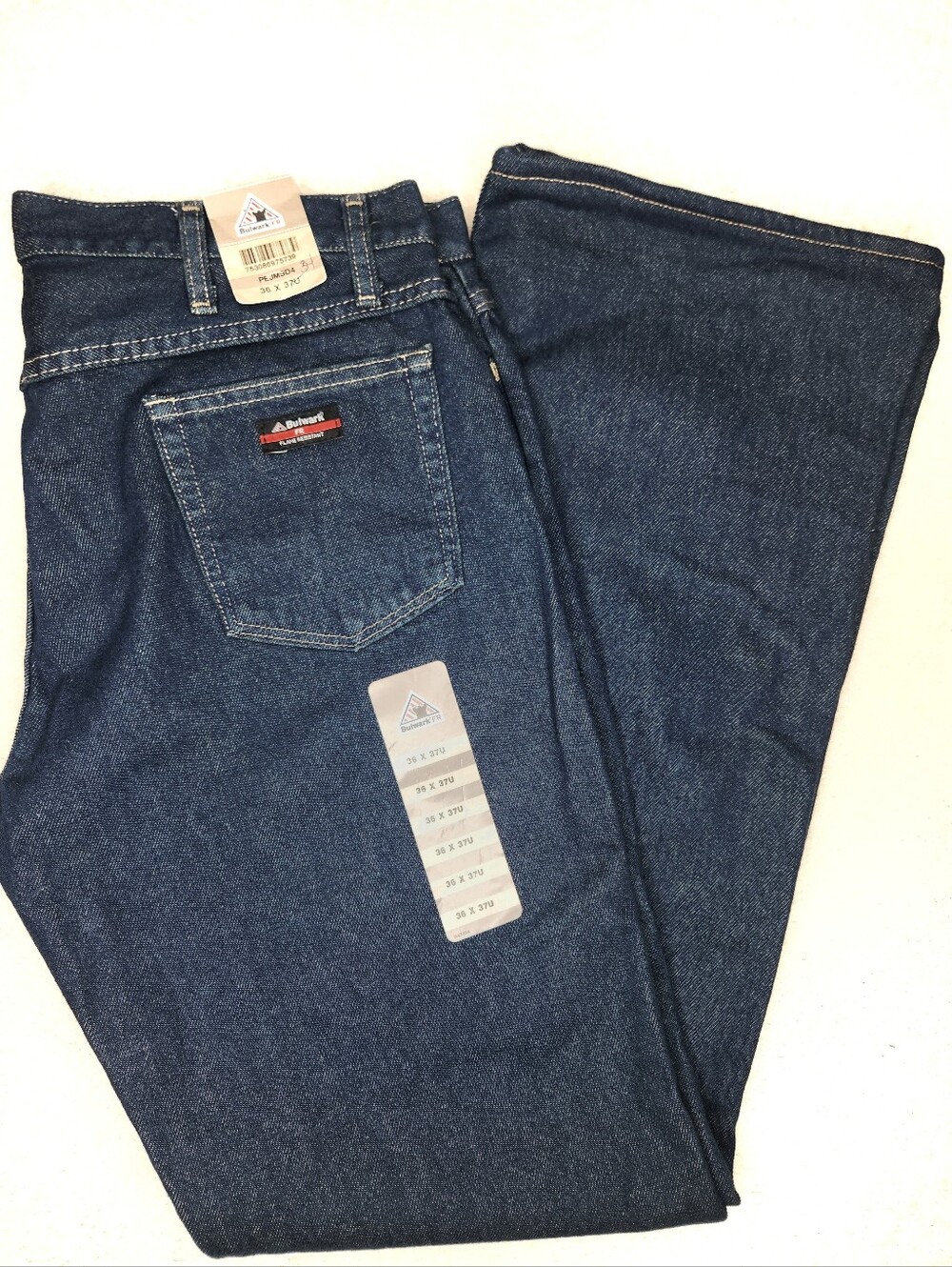 NWT! Bulwark Fire Resistant Mens 36x37u Straight Leg Denim Jeans
